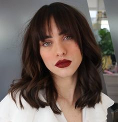 Low-Maintenance Medium Hairstyle with Bangs Styles For Medium Length Hair, Hair With Bangs, Curly Hair With Bangs, Medium Length Hair, Mid Length Hair, Short Hair With Bangs