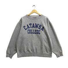 Vintage Catawba College Spellout Logo Print Crewneck - Etsy Malaysia Pullover Sweatshirts, Grey Sweatshirt, Logo Print, Vintage Clothing, Crewneck Sweatshirt, Sweat Shirt, Vintage Outfits, Crew Neck Sweatshirt, Jumper