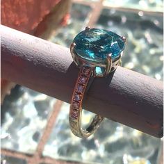 Beautiful Engagement Ring. Blue Zircon And Amen. 18 Karat White Gold Band The Carrot Size For The Blue Zircon Is 6.75. Engagement Ring Blue, Beautiful Engagement Ring, Beautiful Engagement Rings, Ring Blue, White Gold Band, Blue Zircon, Gold Band, Womens Jewelry Rings, Engagement Ring