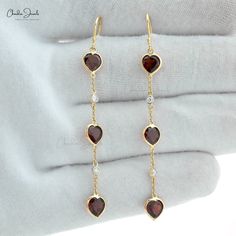 Description These modish and voguish styles split together to carve these Garnet Stud Earrings, manufactured in warm quality 14k solid yellow gold with garnet and twinkling diamonds for a glorious and gorgeous addition to your everyday apparel Product Details SKU CJ-E-1209-G-YG-NP Metal 14K Solid Yellow Gold Closing mechanism Fish hook Product dimension 65.73mm x 6.86mm x 3.92mm Birthstone January Certification - Stone Details Stone name Garnet Stone Size 6mm Stone pieces 6 Stone weight 5.70 car Elegant Red 14k Gold Jewelry, Yellow Gold Garnet Jewelry With Birthstone, Yellow Gold Garnet Birthstone Jewelry, Red 14k Gold Jewelry For Valentine's Day, Elegant Burgundy Gemstone Jewelry, Heart-shaped Garnet Jewelry For Anniversary, Garnet Round Jewelry For Valentine's Day, Round Garnet Jewelry For Valentine's Day, Heart-shaped Garnet Jewelry For Valentine's Day