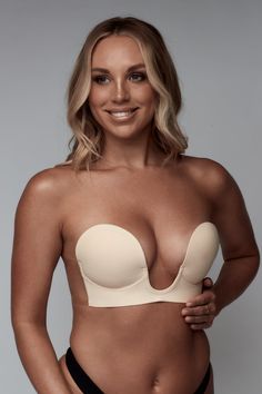 Hidden bra nude. 95% Cotton / 5% Spandex stretch fabric. Skin safe silicone gel. 30–50 uses. Available in A-D cup sizes. Inside adhesive can be hand-washed with soap and warm water. Allow to air dry. Do not wash fabric exterior. Support, conceal and reveal with the Brallelujah Hidden Bra. A bra that can be worn with all your favourite dresses without being seen! This hidden bra provides a deep plunge in the bust area to ensure the bra cannot be seen when wearing low cut clothing items! Instructi Swim Season, Figure Dress, Cut Clothes, Maxi Dress Navy, Hey Girl, Blue Midi Dress, White Midi Dress, Swim Bottoms, White Maxi Dresses