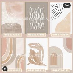 an image of art deco wallpapers in various colors and sizes, including beige