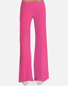 Made in LA 94% Rayon 6% Spandex Hand Wash Cold, Lay Fat to Dry ML Signature Soft Knit Fabric Stretch / Fitted Silhouette Elasticized Waistband Flared Leg Openings Reactive Dye Model & Fit Info Fits True to Size Modeled in Size S Height: 5' 9" / Waist: 24"/ Bust: 32"/ Hip 34" Pink 4-way Stretch Bottoms For Loungewear, Pink Elastane Pants For Loungewear, Pink Elastane Pants, Pink Straight Elastane Pants, Pink Loungewear Pants, Soft Clothes, Wide Leg Pant, Model Fits, Fitted Silhouette