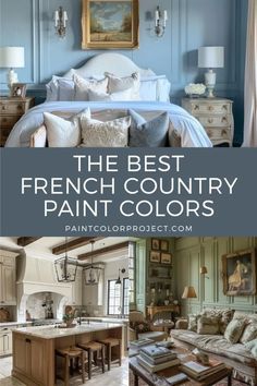 Want to bring that rustic charm and elegance of the French countryside into your home? Let’s look at the best French country paint colors to give your home that classic look. Country French Wallpaper, Country Chic Interior Design, Country Kitchen Wall Colors, French Country Inspiration, French Color Palette Vintage, French Provincial Paint Colors, French Country Wall Colors, Modern Country French, Old French Country House