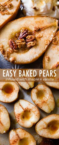 baked pears with maple syrup and pecans