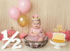 Half Month Birthday Ideas, 6months Birthday Ideas Girl, Half Birthday Baby Girl, Half Bday Photoshoot Ideas, 6 Month Birthday Photoshoot Ideas, Half Year Birthday Ideas, Baby Girl Half Birthday Ideas, 6th Month Birthday Ideas, Half Year Photoshoot Ideas