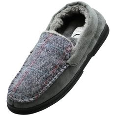 NORTY Moccasin Slippers for Men Memory Foam - Extra Warm and Incredibly Soft. M Medium Width. Protect your feet when youre relaxing at home, theres nothing more comforting than having a great pair of slippers on your feet and giving protection for walking around. These slippers are made to keep your feet warm, no matter what the weather throws at you. Weve carefully designed these slippers to closely fit the contours of your feet so that theyll never fall off when youre walking around. The fabri Grey Slippers, Classic Slippers, Black Herringbone, Grey Herringbone, Moccasins Slippers, Slippers Cozy, House Shoes, Mens Slippers, Brown Suede