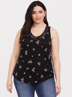 Black Floral Macrame Tank Floral Macrame, Pink Dip Dye, Side Leggings, Style Leggings, Products Ideas, Fitted Tunic, Knit Leggings, Soft Summer, Summer Tank