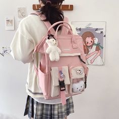 FREE SHIPPING: Harajuku Japanese Kawaii Preppy Purple Basic School Bag Backpack Travel Rucksack With Pendant sold by lovelygirlss on Storenvy Preppy Purple, Pastel Backpack, High School Bags, Aesthetic Backpack, Kawaii Backpack, Backpack Clothes, Girls Heart, Retro Candy, Fashion 90s