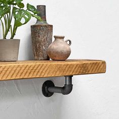 #colour_rustic-pine Metal Pipe Shelves, Wood Shelves Metal Brackets, Wood Shelves Pipe Brackets, Wooden Shelf Black Brackets, Wooden Shelf Metal Bracket, Black Wallnut Wooden Brackets For Shelf, Floating Mantel Shelf, Different Home Decor Styles, Rustic Wall Shelves