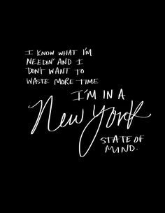 i know what i'm mean and i don't want to waste more time i'm in a new york state of mind