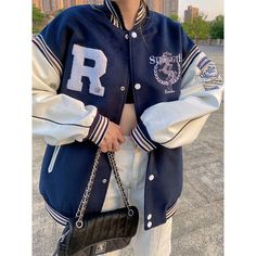 Women’s Autumn Winter Vintage Baseball Uniform Jacket College Jacket  Material: Cotton  Size: S, M, L, XL Color: Navy Blue  Style:  Leisure   Season: Spring, Autumn, Winter   Occasion: Leisure, Outdoor, Daily, Vacation Vintage Baseball Jacket, Baseball Jacket Women, College Jacket, Uniform Jacket, Jacket Outfit Women, College Jackets, Vintage Baseball, Baseball Jacket, College Fashion