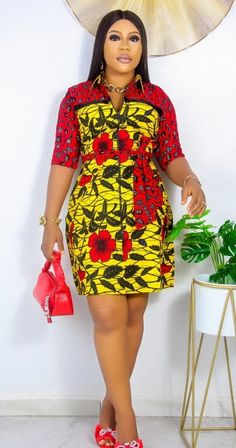 Modern African Dresses Classy, Short Kitenge Dresses Designs, Simple African Dresses, Gown Styles For Women, Short Gown Styles, Simple Dress Styles, Ankara Short, Ankara Short Gown Styles, Traditional African Clothing