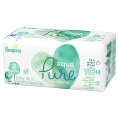 pampers aqua pure wet wipes with aloeine, fresh mint and watermelon