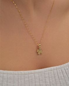 14k Solid Gold Clover Necklace, Minimalist 4 Leaf Clover, Dainty Good Luck Pendant, Luck Pendant, Tiny Necklace, Gift for Her,gift for Wife - Etsy Dainty Delicate Chain Necklace For Good Luck, Dainty Gold Plated Charm Necklace For Good Luck, Dainty Yellow Gold Charm Necklace For Good Luck, Dainty Delicate Chain Jewelry For Good Luck, Dainty Flower Pendant Charm Necklace For Good Luck, Good Luck Yellow Gold Necklaces With Delicate Chain, Dainty Good Luck Jewelry With Flower Pendant, Dainty Flower Pendant Jewelry For Good Luck, Good Luck Pendant Jewelry With Delicate Chain