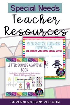 two books with the title, special needs teacher resources for students to use in their classroom