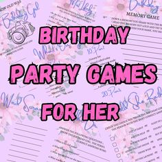 birthday party games for her with pink flowers