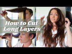 How To Layer Long Hair Diy, Easy Long Layer Haircut, Long Layered Hair Diy, How To Give Yourself Layers Long Hair, Layer Your Own Hair Diy, How To Put Layers In Your Own Hair, Diy Hair Layers How To At Home