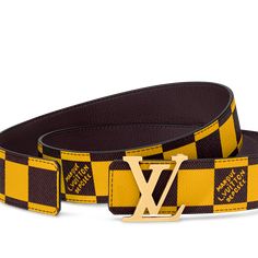 LOUIS VUITTON® - Lv Initiales 40mm Reversible Belt - Yellow Louis Vuitton Belt Mens, Lv Belts, Graphic Rug, Louis Vuitton Official Website, African Lace Dresses, Louis Vuitton Belt, Reversible Belt, Louis Vuitton Official, Lv Belt