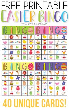 free printable easter bingo game for kids