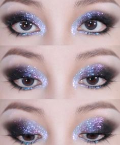 Moon Eye Makeup, Eye Makeup For Brown Eyes, Makeup Reference, Aesthetic Eye, Concert Makeup, Galaxy Makeup, Makeup Cosplay, Glitter Makeup Looks, Douyin Makeup