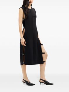 Courrèges multi-strap Midi Dress - Farfetch Mini Logos, Midi Dress Black, Wedding Guest Looks, Yoko London, City Dress, Chanel 2, Logo Tag, Iconic Bags, Summer Beach Wear