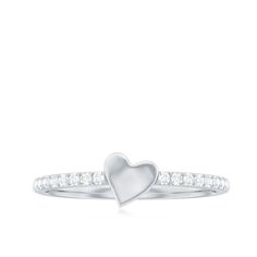 Product Details The cute Promise Ring features a Solid Gold crafted Heart as the centerpiece and embellished with Round Cut Diamond as Accents in Surface Prong Setting on the Shank. The Heart Ring can be used as a Valentines Day Jewelry for your beloved. Product Information SKU SHP-RINGS111910796 Length 20.9 mm Width 5.3 mm Height 2.4 mm Weight 1.90 gm (Approximate) DIAMOND INFORMATION No.of Stones 20 Pieces Total Weight 0.20 Carat (Approximate) Dimension(approx) Round-1.30X1.30 mm-20 Pcs Color Cute Promise Ring, Heart Shape Diamond Ring, Valentines Day Jewelry, Cute Promise Rings, Radiate Love, Heart Promise Rings, Diamond Promise Ring, Promise Ring For Her, Diamond Promise Rings