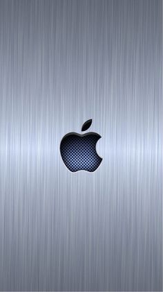 an apple logo on a metallic background