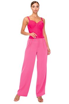 Make a bold statement in these light pink pants! These high waistline wide leg pants are vibrant and sure to stand out. With a button fly zipper and pintucked front detail, you won’t need to worry about missing out on the latest trends! 94% Polyester 6% Spandex SIZE CHEST WAIST HIPS XS 0-2 32-34 24-25 34-35 S 4-6 34-34 26-27 36-37 M 8-10 36-37 28-29 38-39 L 12-14 38-40 30-32 41-43 XL 16-18 40-42 34-36 44 Light Pink Pants, Pink Pants, Bubblegum Pink, Leg Pants, Wide Leg Pants, Light Pink, Latest Trends, Wide Leg, Zipper