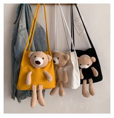 Material: Canvas  Size: 27*15*25cm Personal Care Items, Gift Giver, Bear Doll, Cute Bear, Cute Bears, Purse Wallet, Canvas Size, All Over The World, Sale Items