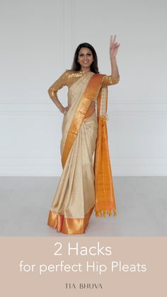 Old Saree Blouse Designs, Half Saree Model Sarees, Pleated Cloth Dresses, Pleated Saree Draping, How To Tie Indian Saree, Sari Wearing Style Indian Sarees, How To Were Saree In Different Styles, U Blouse Designs, Wearing A Saree