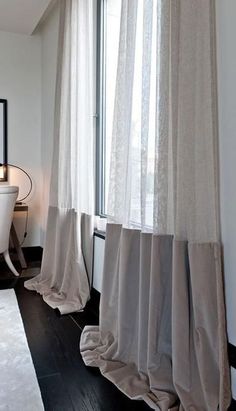 Beautiful Home Decor Ideas Inspiration Different Curtain Styles, Kelly Hoppen Interiors, Plain Curtains, Voile Curtains, Salalah, Custom Drapes, Curtain Designs, White Furniture