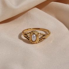 Classic Gold Pearl Drop Ring, Classic Gold Pearl Ring With Pearl Drop, Oval Gold Pearl Ring, Vintage Yellow Gold Pearl Ring, Elegant Signet Ring With Intricate Design For Anniversary, Victorian Gold Signet Ring For Wedding, Vintage Oval Pearl Ring For Gift, Vintage Oval Pearl Ring For Wedding, Vintage Oval Pearl Ring Gift