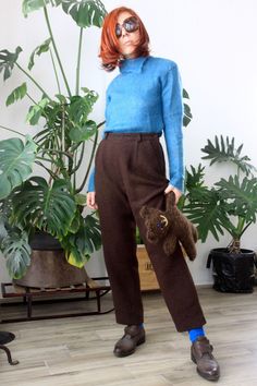 "Beautiful peace of knitted blue teal mohair pullover from 80-90ss. Side split on mock neck, nicely fitted, hip length lightweight. Bright and warm everyday outfit.      Fits best for size S/M. ✂ --- MEASUREMENTS --- ✂ ☛ bust: 37\" / 94cm  ☛ waist: 31.5\" / 80cm ☛ hips: 37\" / 94cm  ☛ total length: 22.4\" / 57cm  ------------------------------------ Material: 80% mohair, 20% acrylic Condition: excellent  ------------------------------------ ♕ our model's height is 5' 5\" / 166cm bust: 33.9\" / 86cm waist: 25.6\" / 65cm hips: 36.6\" / 93cm ♕ ------------------------------------ --- ✂ REVIEWS --- ✂ We are always looking for the ways to improve FreshTrash shop and that is why your reviews are so important to us. Please, take a few minutes to leave a review of our shop, received item or commun Teal Sweater, Brown Oxfords, Brown Leather Shoes, Pullover Outfit, Turtle Neck Sweater, Everyday Outfit, Blue Outfit, Brown Sweater, Blue Teal