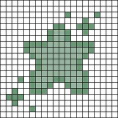 a cross stitch pattern in green and white with the shape of a bear on it