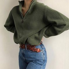 Half zip pullover winter 2022 fashion Zippered Sweater, Looks Street Style, Maxi Skirts, 가을 패션, Mode Vintage, Looks Style, Mode Inspiration