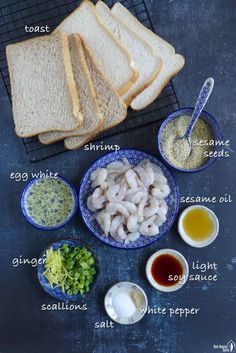 the ingredients to make this sandwich include shrimp, bread and mayonnaise