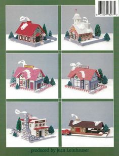 the instructions for how to make a paper doll house in four different styles and colors