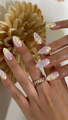 Wedding Guest Nails Ideas Almond, Paznokcie Hello Kitty, Kutek Disney, Japanese Nail, Easy Nails, Colorful Nails, Summery Nails, Floral Nail Art, Makijaż Smokey Eye