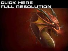 a red and yellow dragon with the words click here full resolution