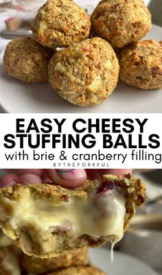 cheese stuffed balls with brie and cranberry filling are the perfect appetizer for any holiday gathering