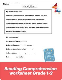 the worksheet for reading comprehension worksheet grade 1 - 2