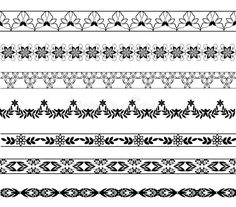 a set of decorative borders and dividers in black on a white background royalty illustration