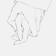 a drawing of two hands touching each other with one hand on top of the other