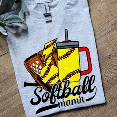 Super Cute Tee. On Gildan Adult Unisex 50/50 Ash Grey Tee Shirt. Made With Sublimation. Ships Within 3 Business Days. The 1975 T Shirt, Softball Shirt Designs, Purple Crewneck, Softball Mama, Summer Tee Shirts, Softball Mom Shirts, Softball Shirt, Softball Mom, Family Shirt