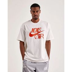 Feel Game-Ready Wherever You Go With Nike's Max90 Tee. This Men's T-Shirt Is Made From Breathable Midweight Cotton And Has A Roomy Fit For Comfortable Wear. Nike Air Graphic Short Sleeves Ribbed Crewneck Collar Cotton Material Color Shown: White Nike Retro T-shirt With Letter Print, Retro Nike T-shirt With Letter Print, Nike Retro Short Sleeve Top, Nike Urban Short Sleeve Tops, Nike Retro Tops With Letter Print, Nike Cotton Shirt For Streetwear, Nike Retro Tops For Streetwear, Retro Nike Tops For Streetwear, Retro Nike Tops With Graphic Print