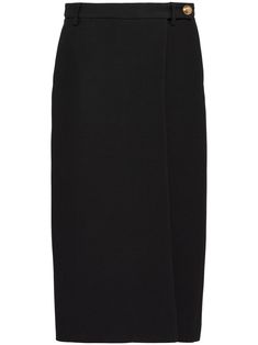 Midi Length Skirt With Belt Loops, Office Wool Skirt In Black, Wool Midi Skirt For Workwear, Classic Black Skirt With Belt Loops, Formal Black Skirt With Belt Loops, Knee-length Workwear Skirt With Belt Loops, Black Asymmetrical Pencil Skirt For Work, Black Lined Wrap Skirt For Work, Formal Black Wool Skirt