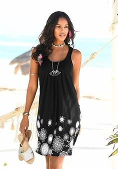 Primary product image - mobile. Sleeveless Dress Casual, Summer Holiday Outfits, Fresh Dress, Sleeveless Dresses Casual, Medan, Beach Wear, Printed Mini Dress, Beach Dresses, Plus Size Dress