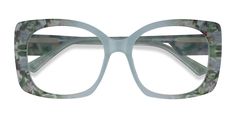 Green Floral Green square eyeglasses available in variety of colors to match any outfit. These stylish Full-Rim, Large - sized Acetate eyeglasses include a case. The price includes free 1.5 Clear Single Vision Lenses and can change based on options selected during the checkout process. Green Glasses, Square Eyeglasses, Green Square, Glasses For Women, Green Frame, Prescription Eyeglasses, Find Your Style, Eye Care, Square Design