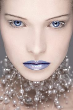 Snow Kiss, Kiss Lips, Metallic Lips, Blue Lips, Snow Princess, Ice Princess, Blue Gown, Lip Art, Ice Queen